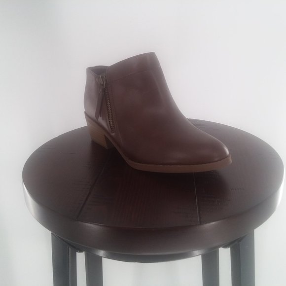 Brown Motorcycle Boot with side zipper Size 6.5W - Picture 2 of 6